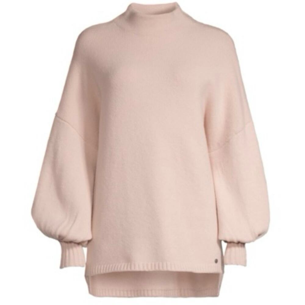 Ted Baker London Size 0 XS S Pink Rruuby Oversized Funnel Neck Sweater Wool Yak